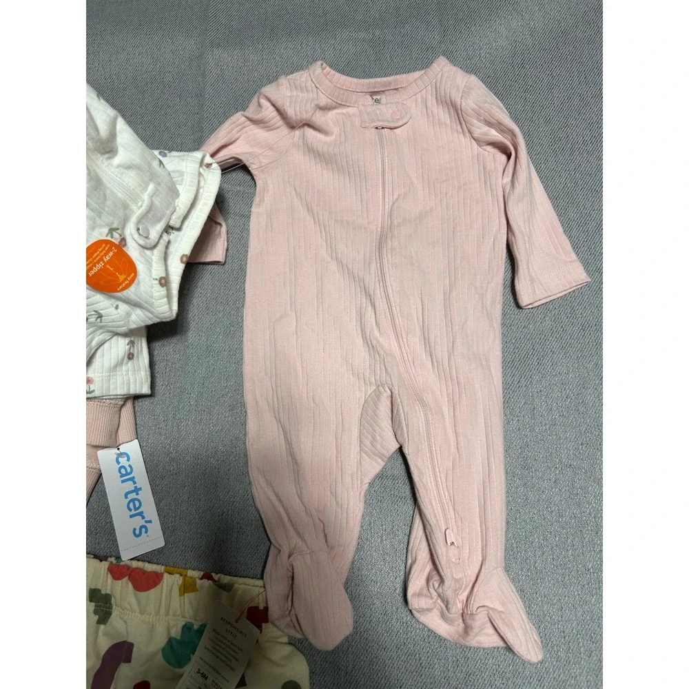 Carter's Cat & Jack Clothing Lot‎ Baby Girls 3-6M 6 PIECE LOT Sleepers Pants Set